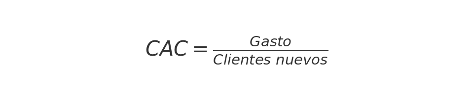 Fórmula para calcular el CAC o coste de adquisición de cliente